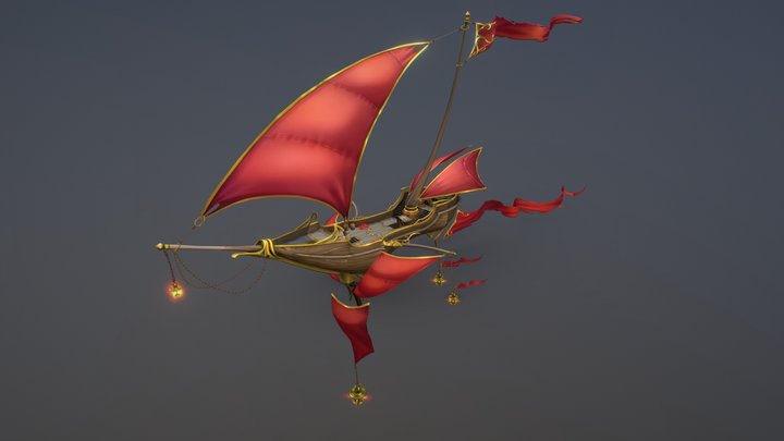 Elven Ship 3D Model