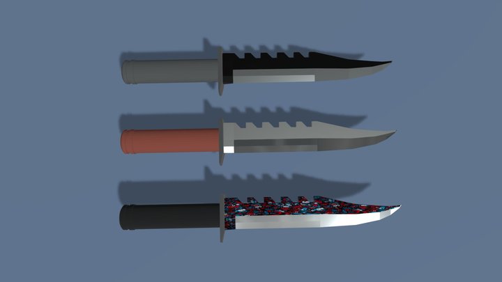 Lowpoly knives 3D Model