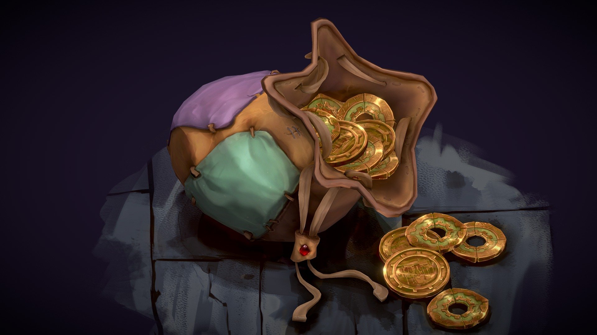 Arcane Coin Pouch - 3D model by Jiggywatt [799b6fa] - Sketchfab