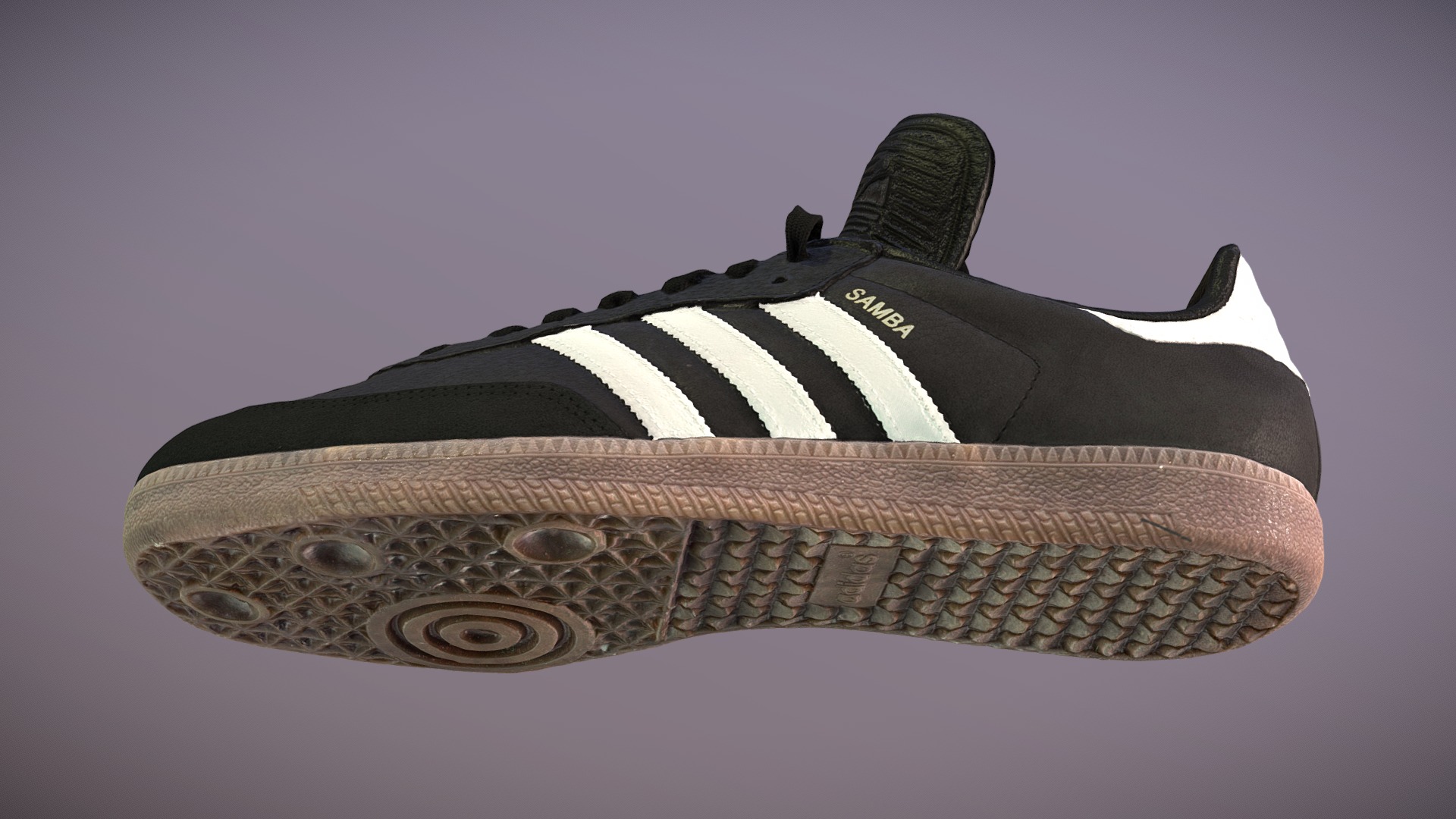 3D model Adidas Samba Classic - This is a 3D model of the Adidas Samba Classic. The 3D model is about a black and white shoe.