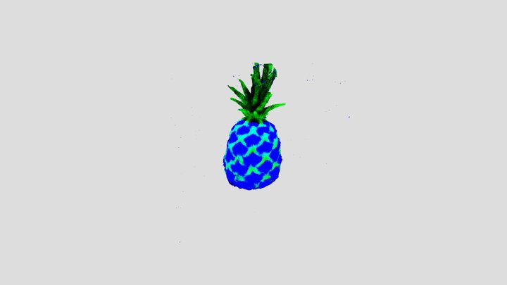 A Blue Pineapple 3D Model