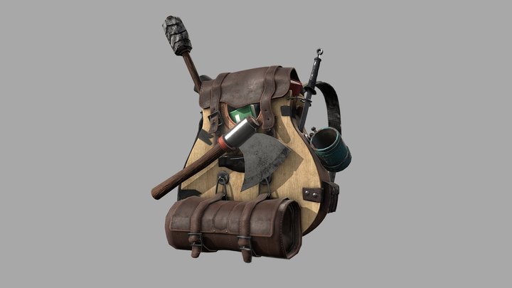 Survival Guitar Backpack 3D Model