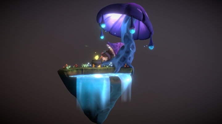 蘑菇悬浮岛 3D Model