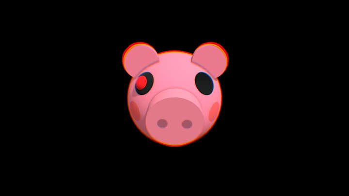 Stylized Roblox Piggy Head 3D Model