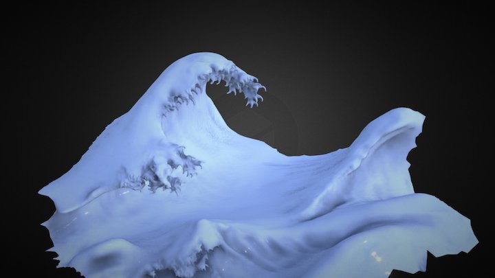 Hokusai_Wave 3D Model