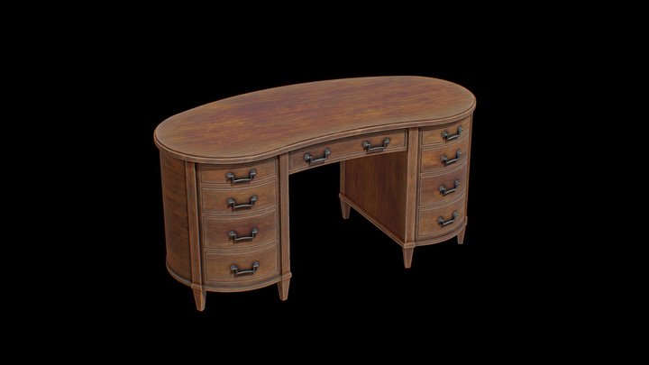 Brown vintage table-Freepoly.org – Free 3D Model STL