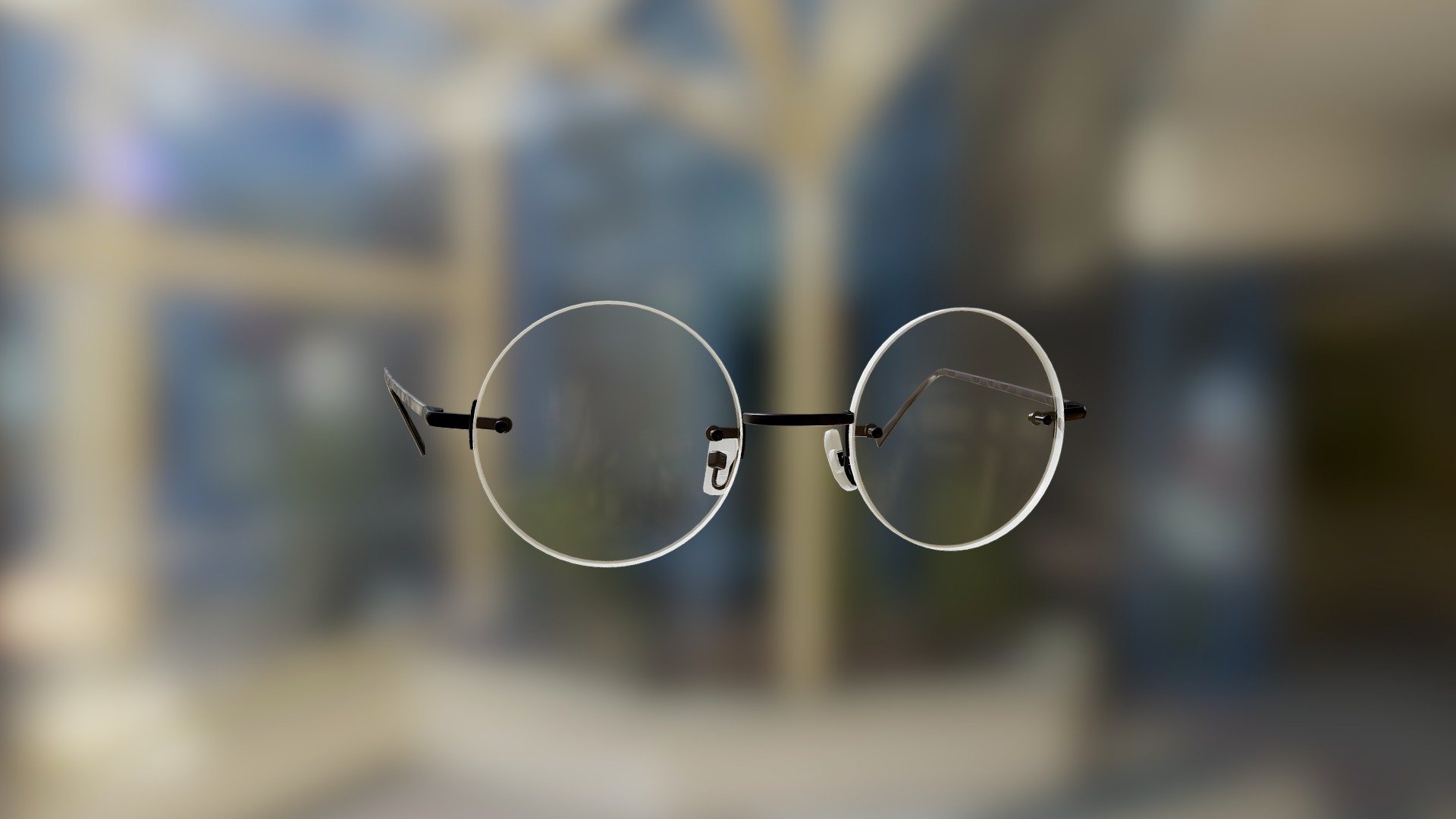 Generic Rim-less Rounded Glasses (Black)
