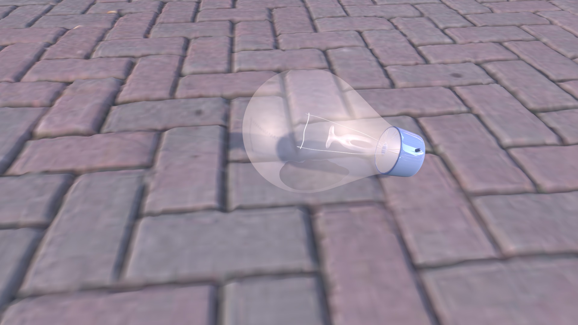 3D model Light Bulb - This is a 3D model of the Light Bulb. The 3D model is about two plastic bottles on a brick surface.