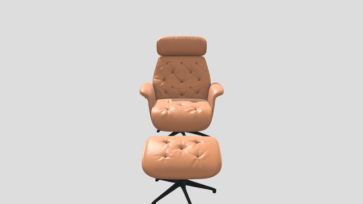Chair and Foot rest 3D Model