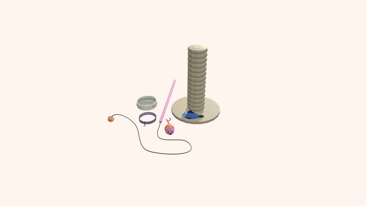 3D Asset Pack - Cat Objects 3D Model