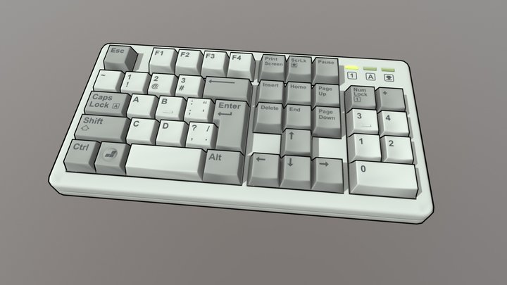 Cartoon Mini Keyboard 3D Model