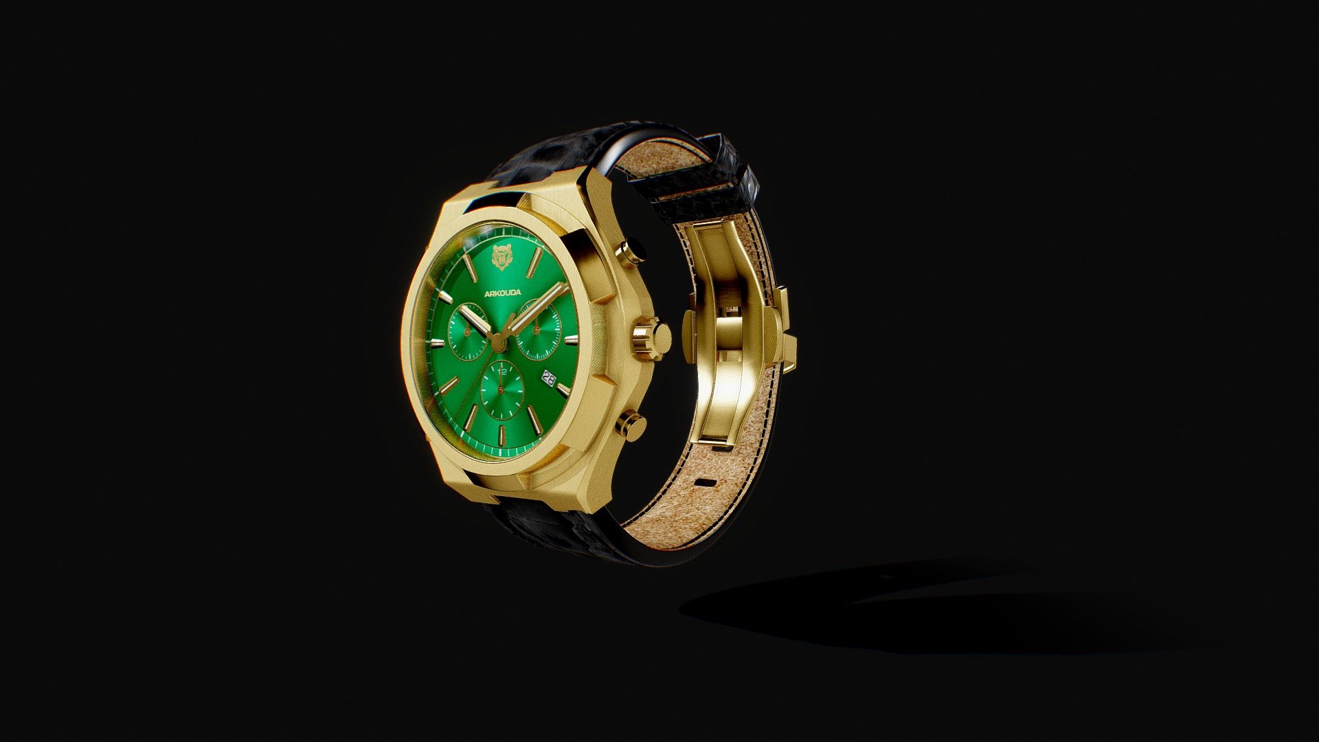 VOL-16 YG Green Black Leather