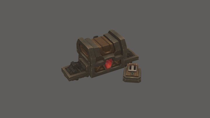 Hand Painted Treasure Chest - WoW Fan Art 3D Model