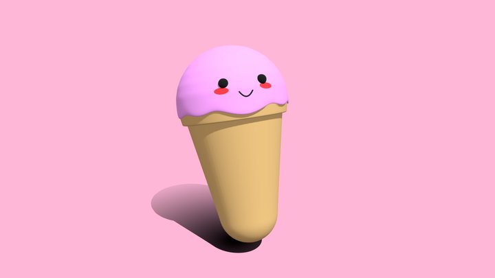 Kawaii Ice cream 3D Model