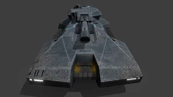 Low-Poly Sci fi Tank 3D Model