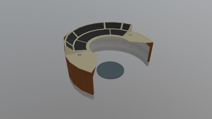Console Semi-Circle Single 3D Model