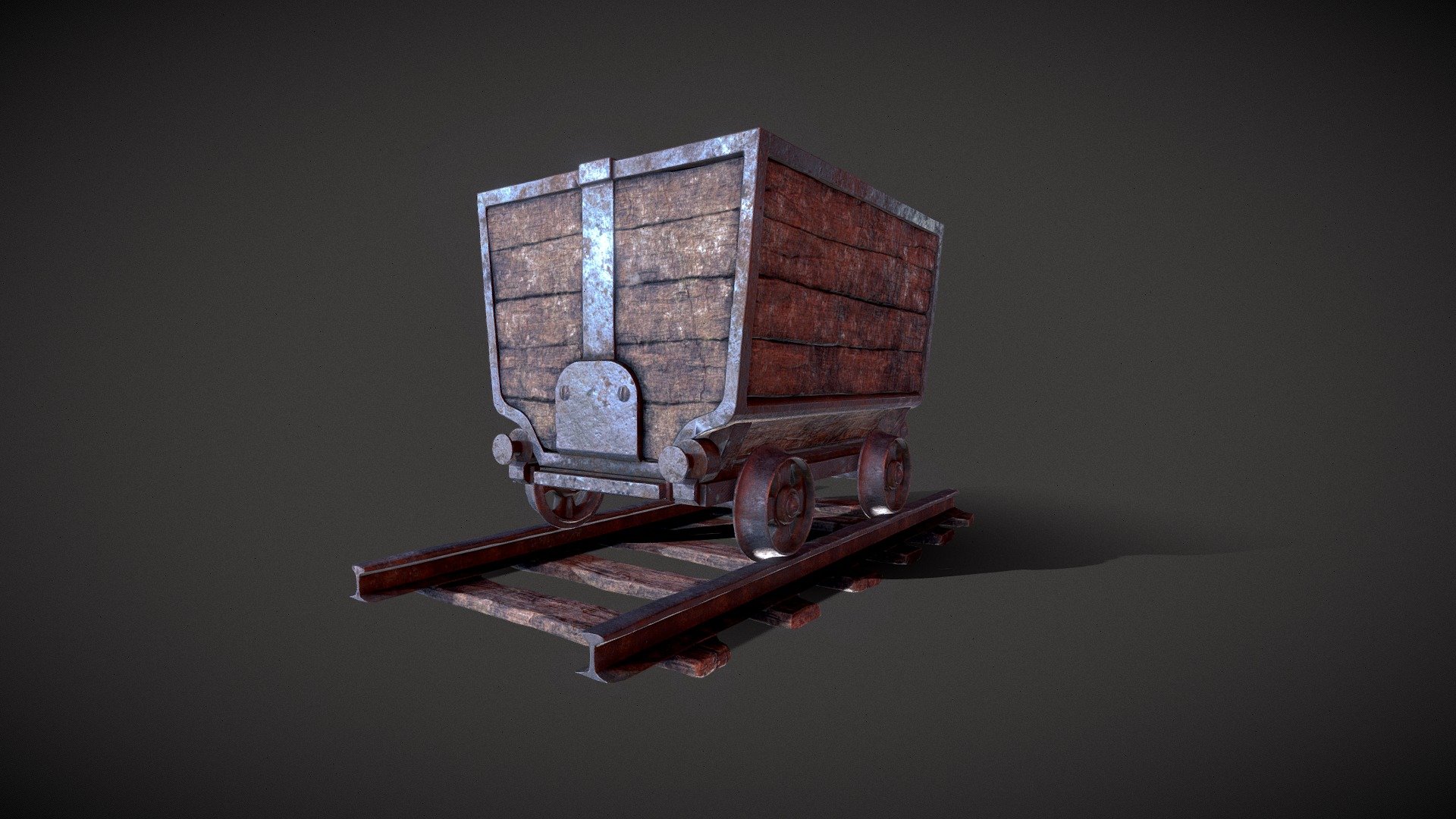 Wooden Mine Cart | Realistic Model - 3D model by iamdshete [79b26ed ...