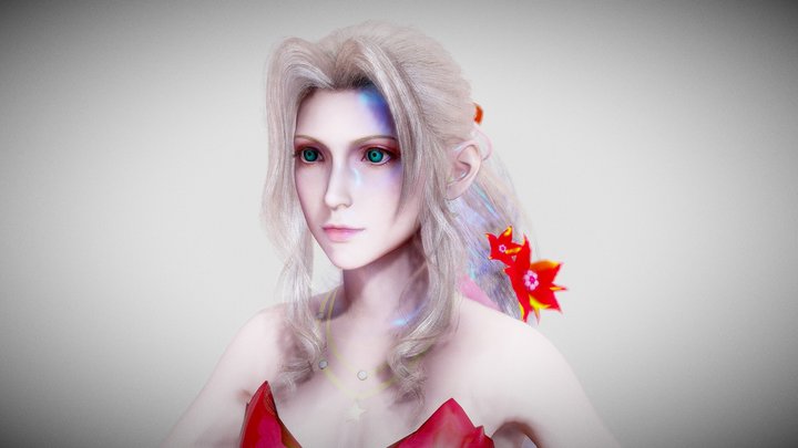 Aerith Sexy Dress 3D Model