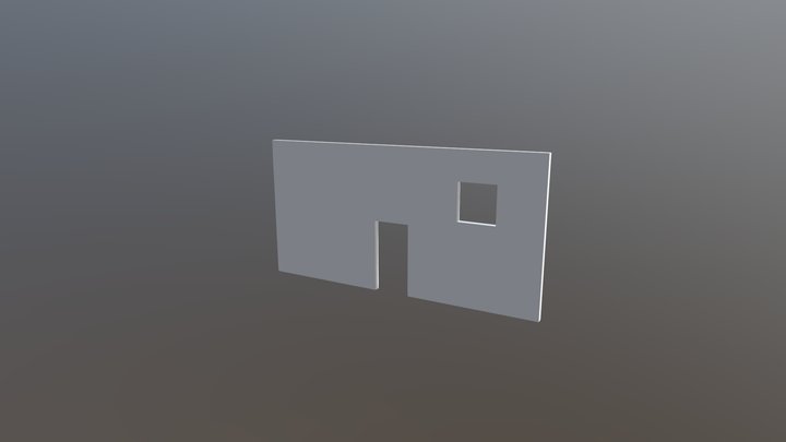a Wall with a door place and a window 3D Model