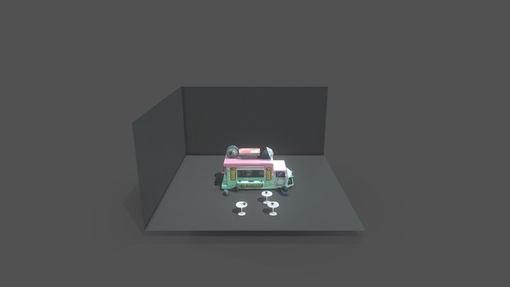 cute sushi truck 3D Model