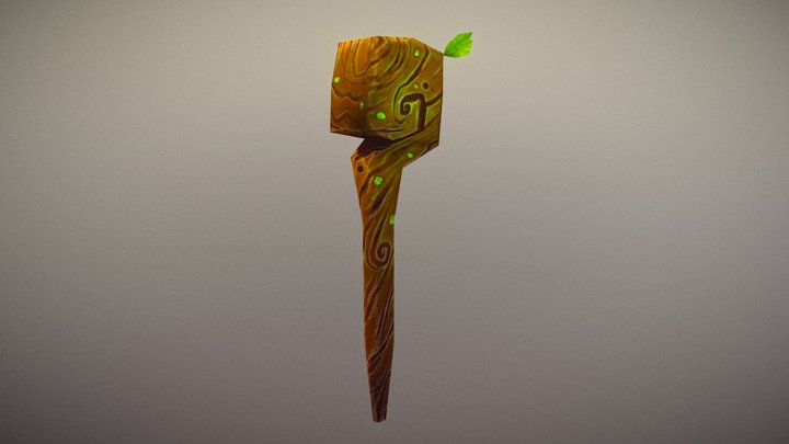 Wooden Staff 3D Model