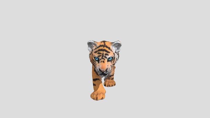 Miniature Tiger Cub 3D Model