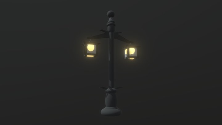 Gothic Lamp Post 3D Model