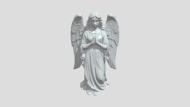 Angel statue in prayer 3D Model