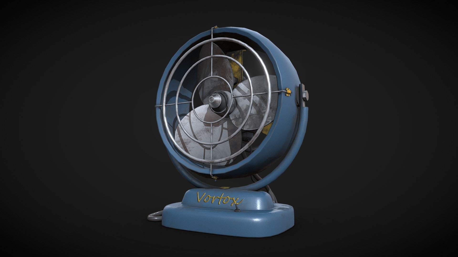 Retrostyle Desk Fan Download Free 3D model by futabablender