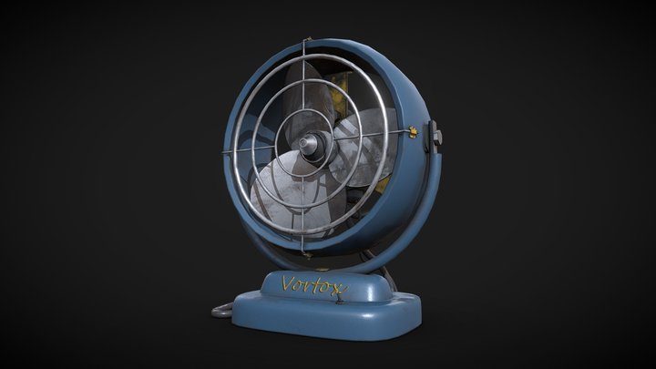 Retro-style Desk Fan 3D Model