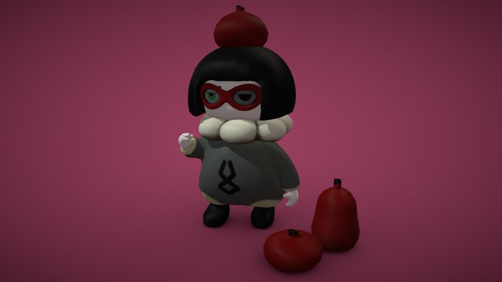 Yayoi Kusama Figure Fanart Zagreus Color Palette 3D Model