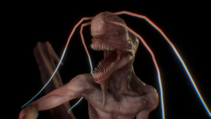 Cave Mermaid Low Poly Combined 3D Model