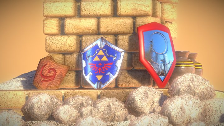 Zelda: Ocarina Of Time (Shields) 3D Model