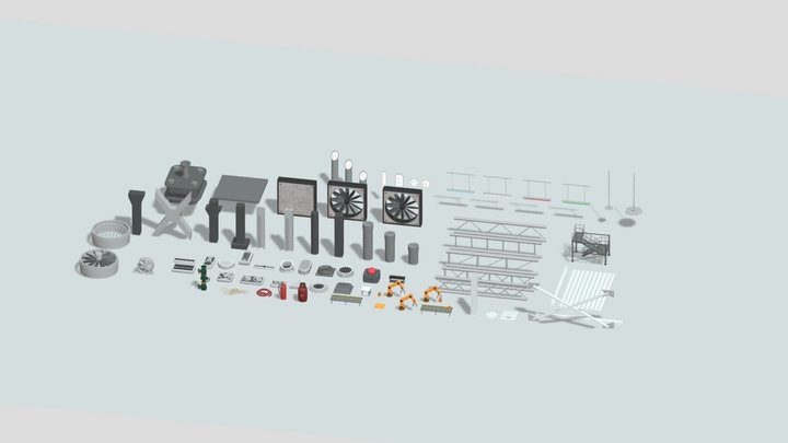 3D Industrial Essential Props 3D Model