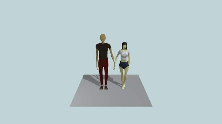 Low poly characters 3D Model
