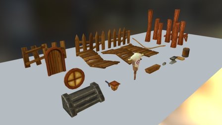 Modular House Small Parts 3D Model