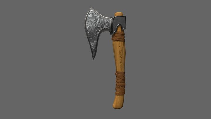 Viking Battle Axe 3D Model