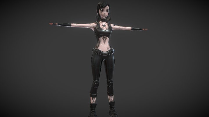 Cyber Girl 3D Model