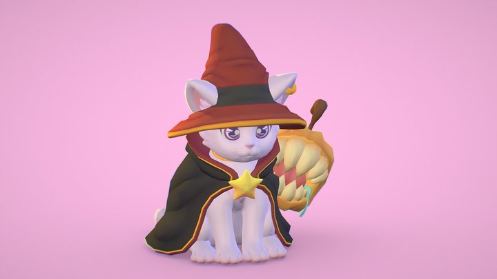 Witch Cat 3D Model