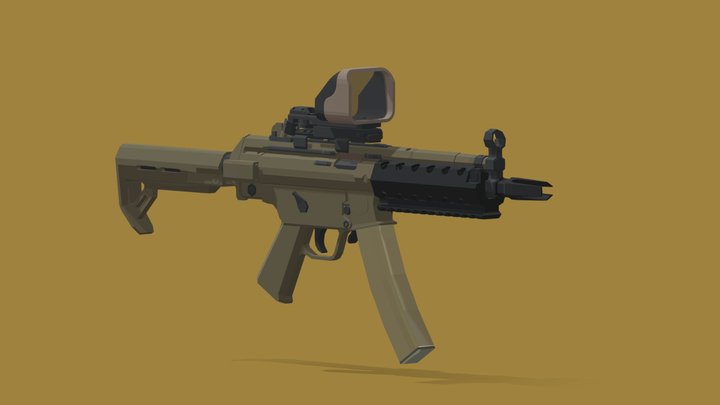Low poly Mp5a5 [Custom] 3D Model