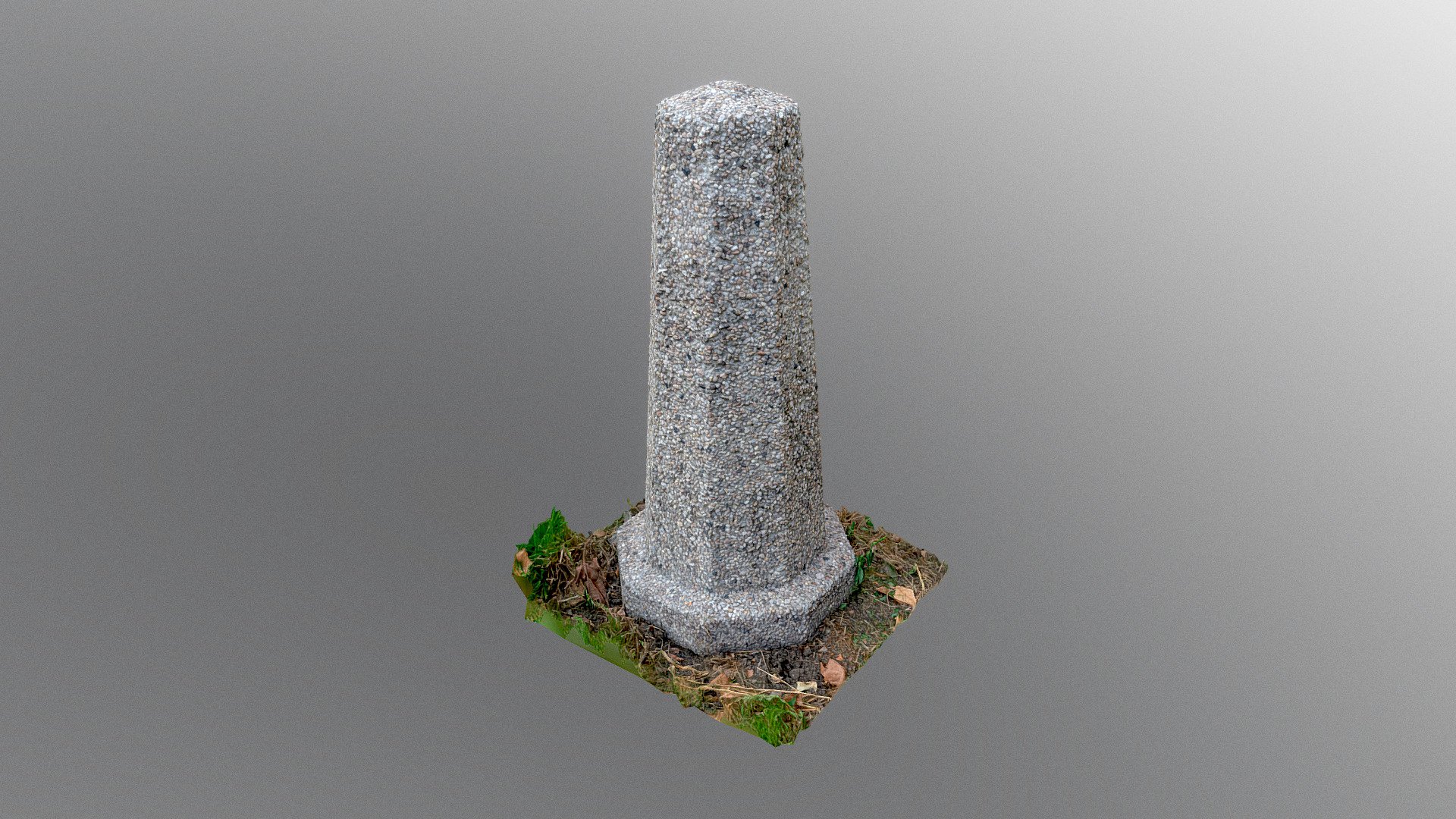 Bollard coated with small stones