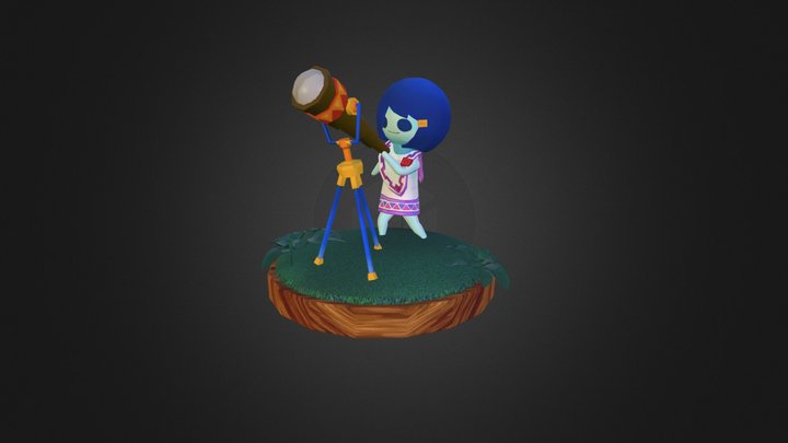 Poncho and her telescope 3D Model