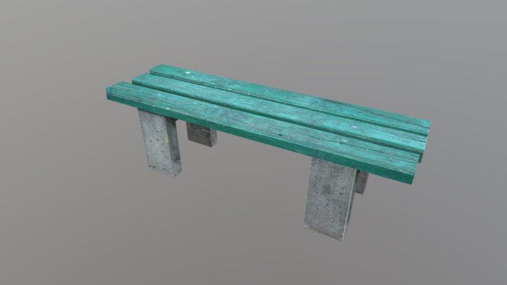 Lowpoly Bench 3D Model