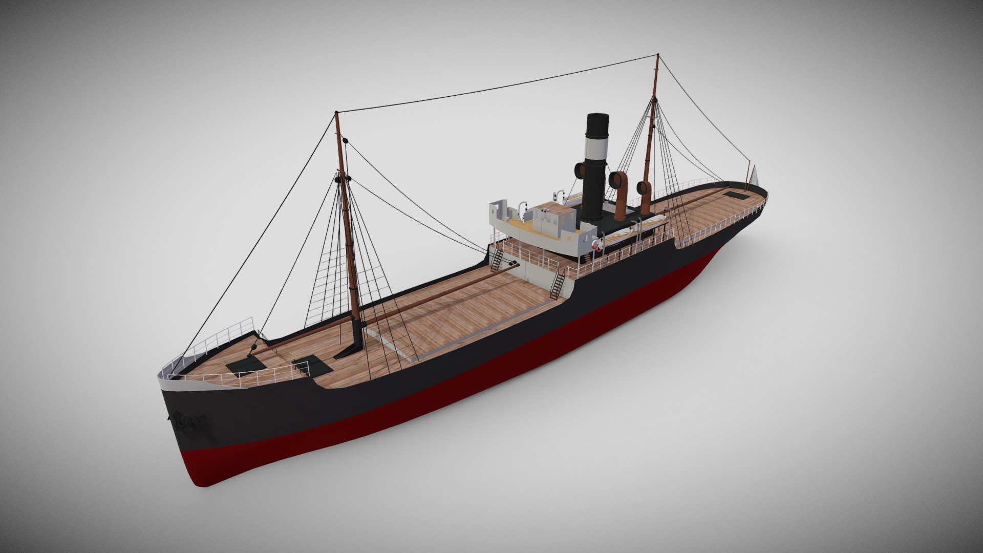 Karlsruhe 1905 German Cargo Steamer Ship - 3D Model By Arti4077 ...