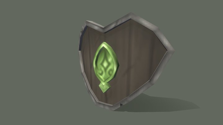 Low-Poly Fantasy Druid Shield 3D Model