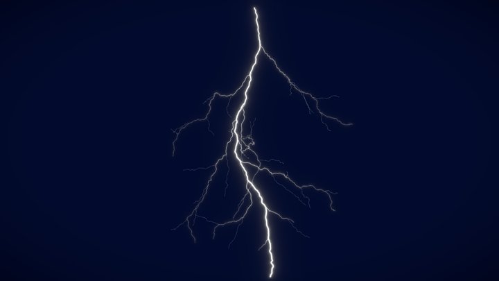 Realistic Cloud to Ground Lightning CG-08 3D Model
