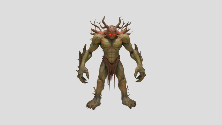 Treefolk, forged from gnarled ancient bark. 3D Model