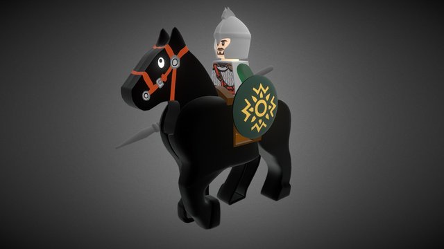 LEGO Horse + Rohirrim 3D Model