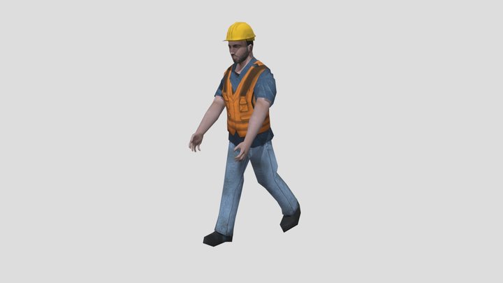 Construction Worker 1 (Working) 3D Model
