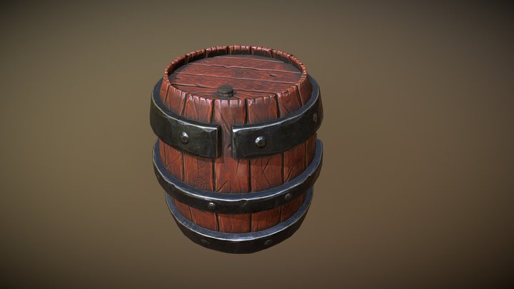 Stylized Barrel 3D Model
